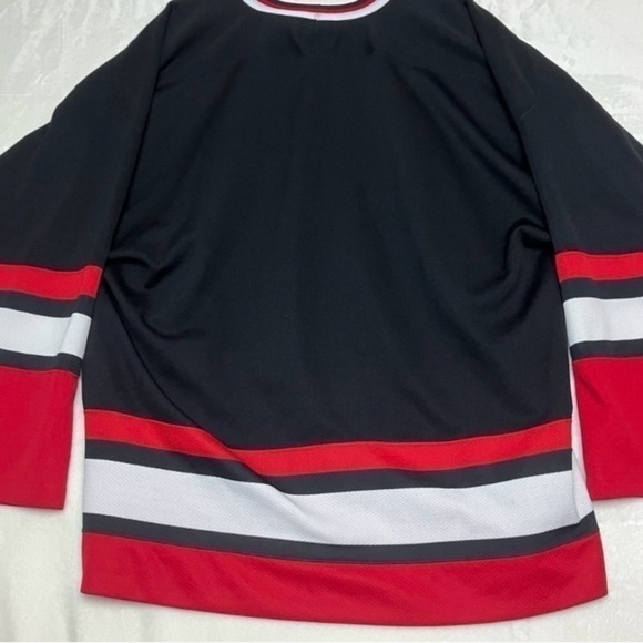 Vintage Planet Hollywood hockey Jersey Mens Size XL Black Red White 90s Logo - Picture 2 of 9